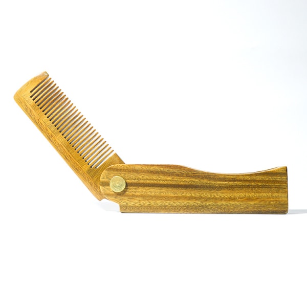 Men's Folding Beard Comb - All Natural Wooden Beard Comb