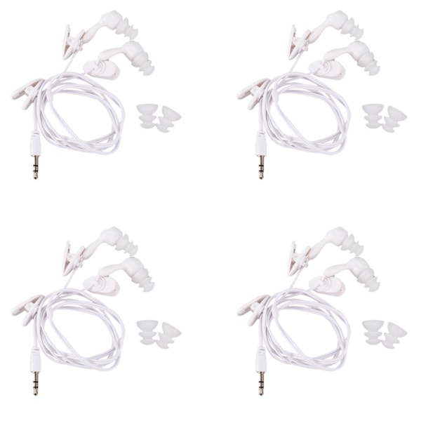 4x Vattentäta In-ear Hörlurar för Mp3 Mp4 Undervattens Vit