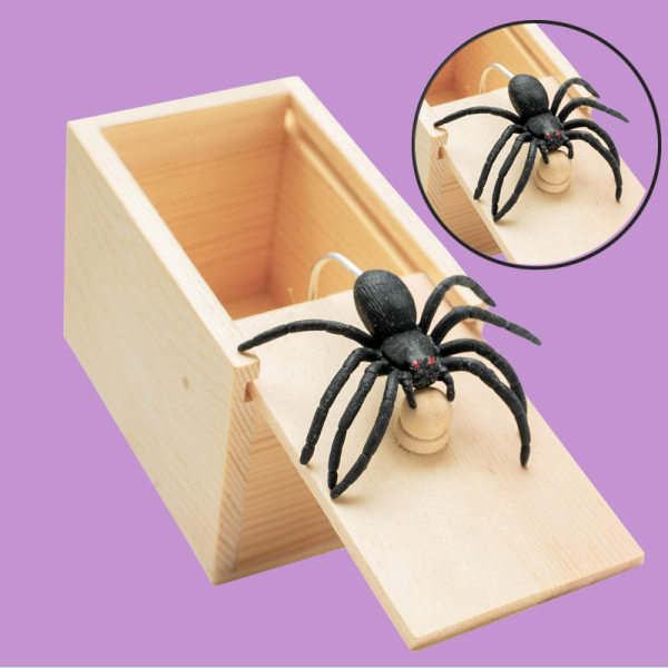 2 pcs Spider In Box Spider prank box Wooden prank Spiders prank