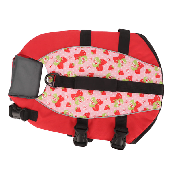 Dog Life Vest Adjustable Tear Proof Safe Dog Floating Life Jacket with Back Handle for Medium Sized Pets Red M