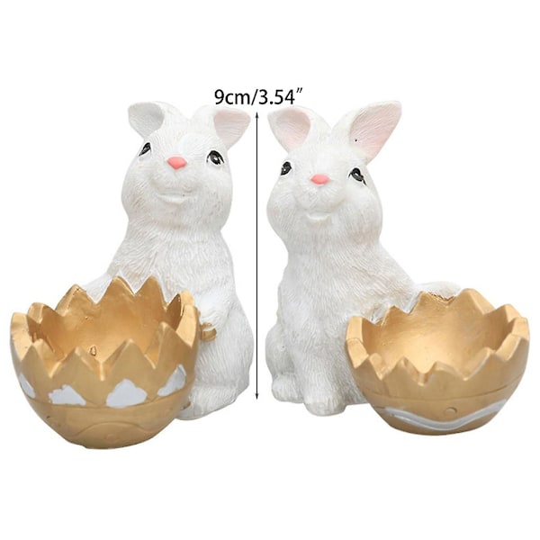 2 st Fjäder Påskhare Figurer Heminredning Trädgårdsstaty Ornament