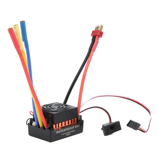 RC ESC 60A Vedenkestävä Elektroninen Nopeussäädin Tarvikkeet 1/10 RC Automallille Oranssilla