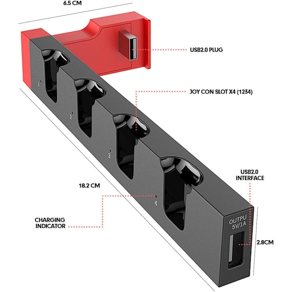 Opladningsstation til Nintendo Switch Joy-Cons