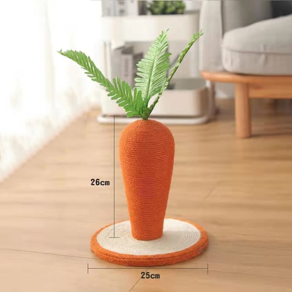 Cat Scratch Post Carrot Shape Soft Comfortable Vivid Lovely Thick Durable Sisal Cat Scratcher Mat Small