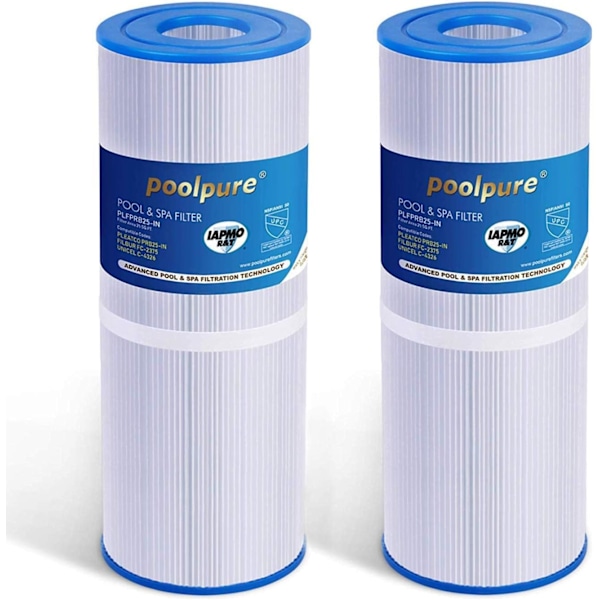 2 kpl suodatinpatruunoita Jacuzzi-suodattimiin, Unicel C-4326 Pleatco PRB25-IN Filbur FC-2375 -malleille