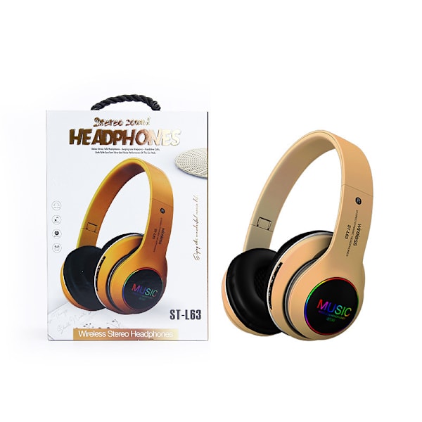 Foldbare trådløse Bluetooth 5.0-hodetelefoner Headset Gold