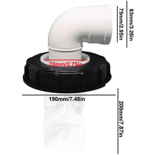 IBC-regnfilter tvättbar nylon IBC-lock 163mm/245mm regnvattentank
