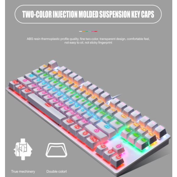 RGB mekanisk spilltastatur, 87 taster
