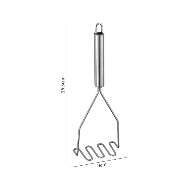 Kartoffelmoser i rustfrit stål, hvidløgspresser (1 stk.)