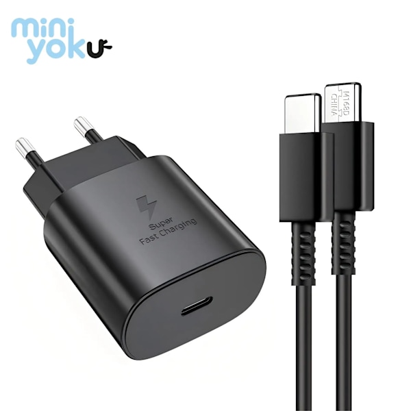 S24 Ultra 25w 45w Original USB C Strömadapter Typ C Reseladdare Väggladdare För Samsung S21 S22 Note 10 Supersnabb Laddare EU black