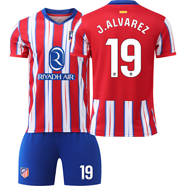 2024-2025 Atletico Madrid hjemmebane fodbolduniform nr. 7 Griezmann trøjesæt sokker og beskyttelsesudstyr til mænd{HONGDE} NO.7  socks + protective gear #22