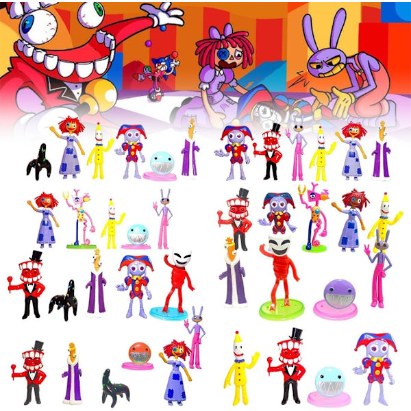 10 Fantastiske Digitale Cirkus Figurer Sæt, Pomni Jax Model Legetøj Til Børn Gaver, De Fantastiske Digitale Cirkus Samleobjekter Anime Figurer 10pcs-c