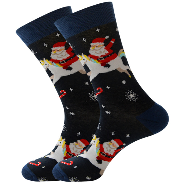 2 par farverige sokker, Party Crazy Bomuldsstrømper Mænd Damer#26
