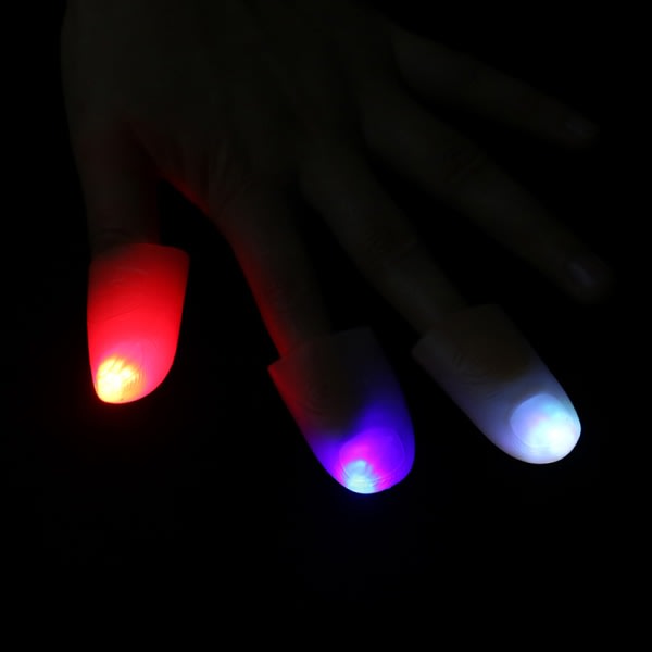 2nd party magic lights up glow thumb fingers trick shown