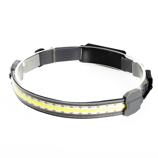 Genopladelig LED-pandelampe lommelygte grå