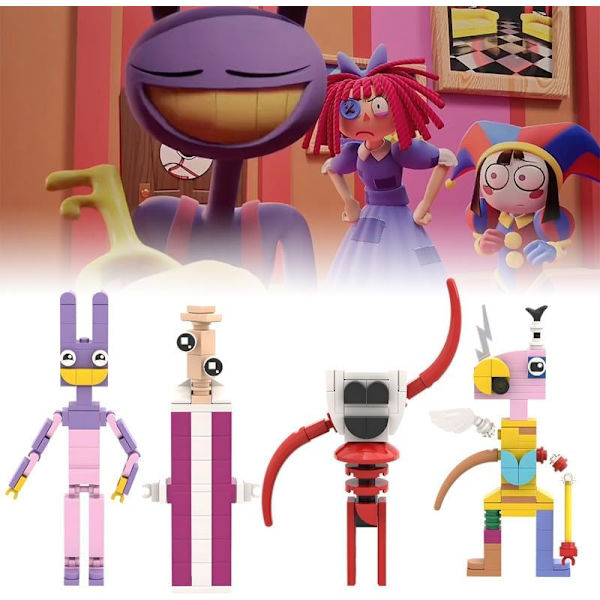 Digital Circus Byggesett - 7 i 1 Mini Pomni Jax Ragatha King Gangle Zooble Bubble Caine Humor Magisk Leker for Barn 7set