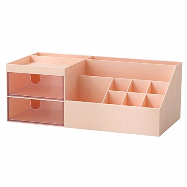 Kosmetisk opbevaringsboks Multifunktionel plastik skrivebord (pink)