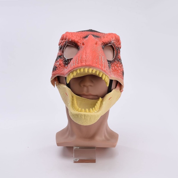 BestAlice Dino Mask Moving Jaw, Dinosaur Mask Huvudbonader, Jurassic Movable Dinosaur Head Lelut Velociraptor Mask Halloween Orange 23 x 15 x 13 cm/9 x 5 x 6 inch