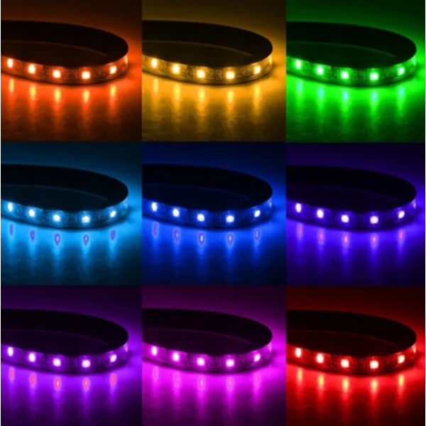 4x 12LED RGB atmosfæriske fotbrønnlysstenger