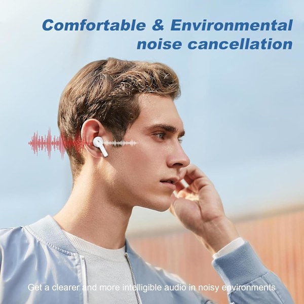 Trådløse hodetelefoner, IPX8 Bluetooth 5.3 med berøringskontroll, vanntette stereohodetelefoner for iPhone/Samsung/iOS/Android