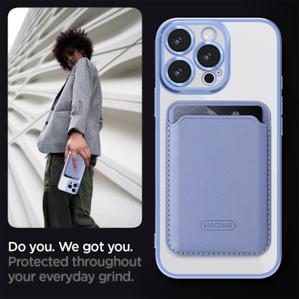 HONGDE Soveltuu Apple-sarjan uuteen CD-kuvioiseen läpinäkyvään magneettikortin pidikkeeseen ja iPhone-sarjan suojakuoreen deep blue iPhone15ProMax