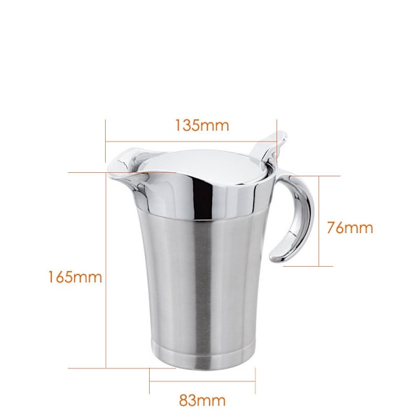 304 rustfritt stål sauskjele, biff sauskjele, sausflaske - 750 ml