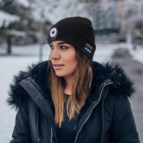 Bluetooth-musiikkihattu LED-tekniikalla (musta)