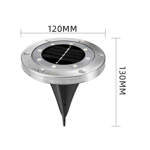 2-pack solcellslampor för golv 16 LED-lampor varma färger silver