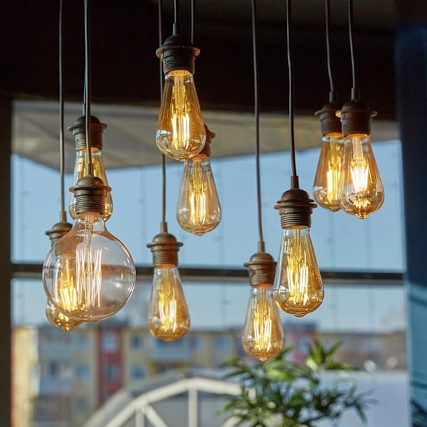 Vintage-lamppu E27-kierre, 4 W vastaa 40 W, retro meripihkanvärinen lämmin lasikierre-lamppu, 2700 K lämmin valkoinen, kierre LED-filamentti, 6 kpl 6pcs
