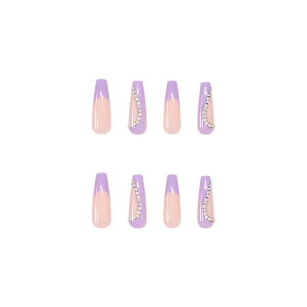 Artificial Nails French Long Artificial Nails Purple