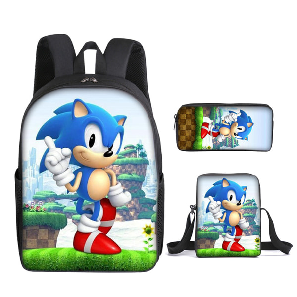 Sonic Oppilaan Koululaukku Kolmiosainen