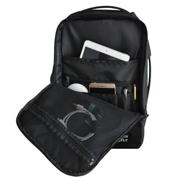 CabinFly Bellanca 40x20x25cm Ryanair Kabinryggsäck Handbagage Svart