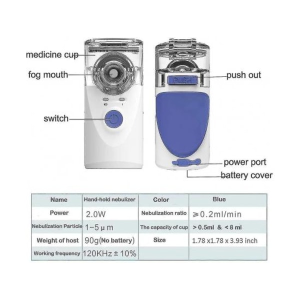 Nebulisator - Håndholdt personlig dampinhalator nebulisatormaskin