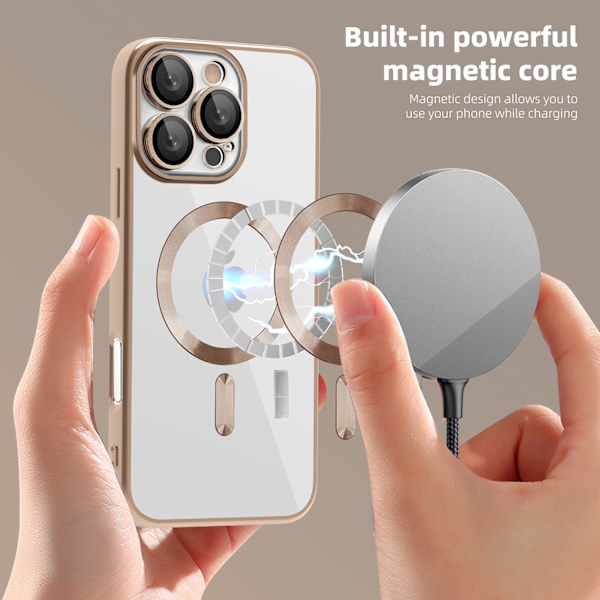 HONGDE Soveltuu Apple-sarjan uuteen CD-kuvioiseen läpinäkyvään magneettikortin pidikkeeseen ja iPhone-sarjan suojakuoreen grey iPhone16e
