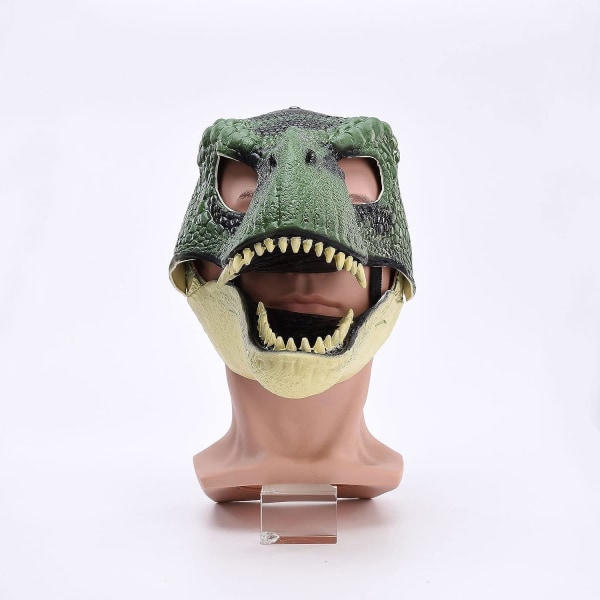 BestAlice Dino Mask Moving Jaw, Dinosaur Mask Huvudbonader, Jurassic Movable Dinosaur Head Lelut Velociraptor Mask Halloween Green 23 x 15 x 13 cm/9 x 5 x 6 inch