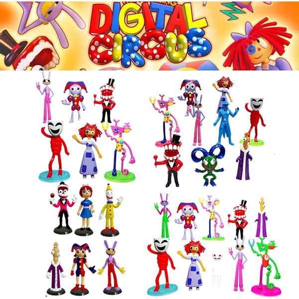 10 The Amazing Digital Circus Figures Set, Pomni Jax Modellleksaker för Barnpresenter, The Amazing Digital Circus Samlarobjekt Animefigurer 10pcs-a