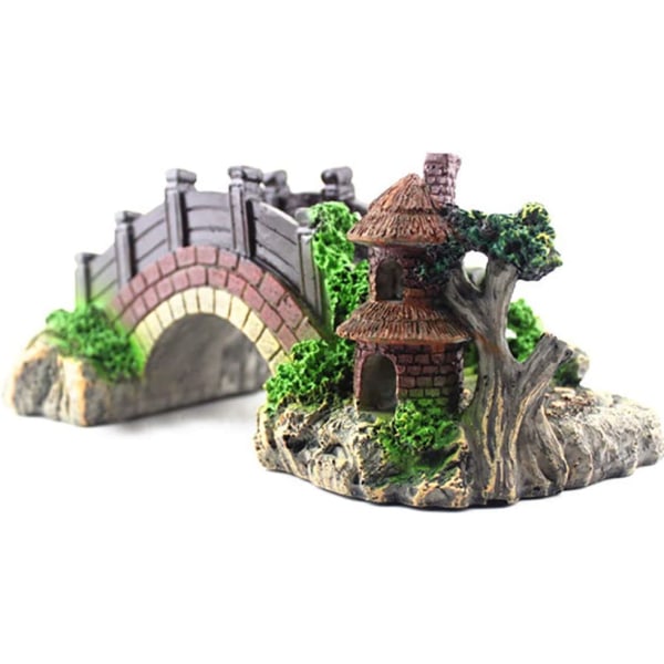 1 stk magisk akvarium harpiks dekorativ fisktank tre rot