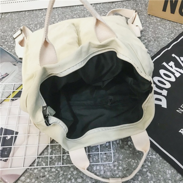 Lærred skole bærbar rygsæk, notebook taske, Khaki