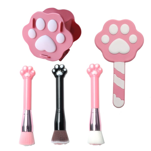 2023 Ny Cat Claw Makeup Børste Cat Claw Håndholdt Makeup Spejl Makeup Børste Spejl Etui Bærbar Mini Makeup Børste Sæt med Spejl