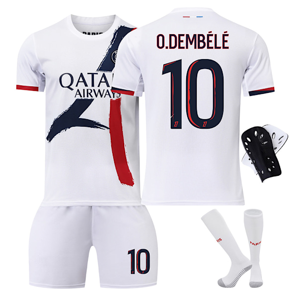 2024-2025 Paris trøje nr. 7 Mbappe nr. 19 Li Gangren nr. 10 Dembele nr. 9 Ramos børnefodbolduniformsæt{HONGDE} Size 19 socks XXL