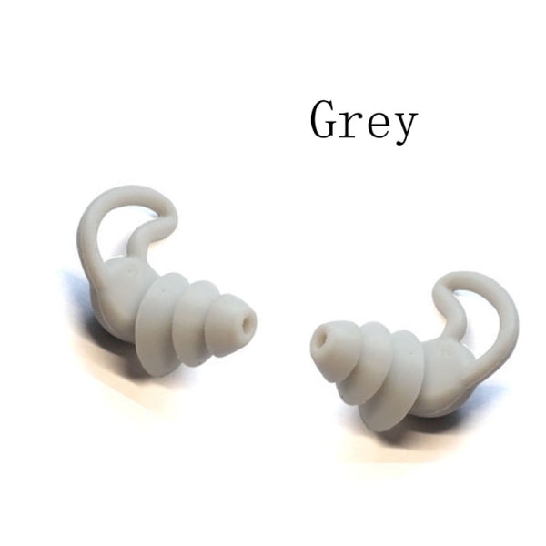 Støyreduserende ørepropper, soveørepropper av silikon, grå