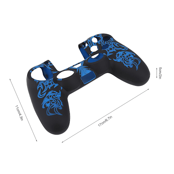 Blød Silikon Cover Skin Grip Shell til Sony Playstation 4 PS4 Controller Blå-YM