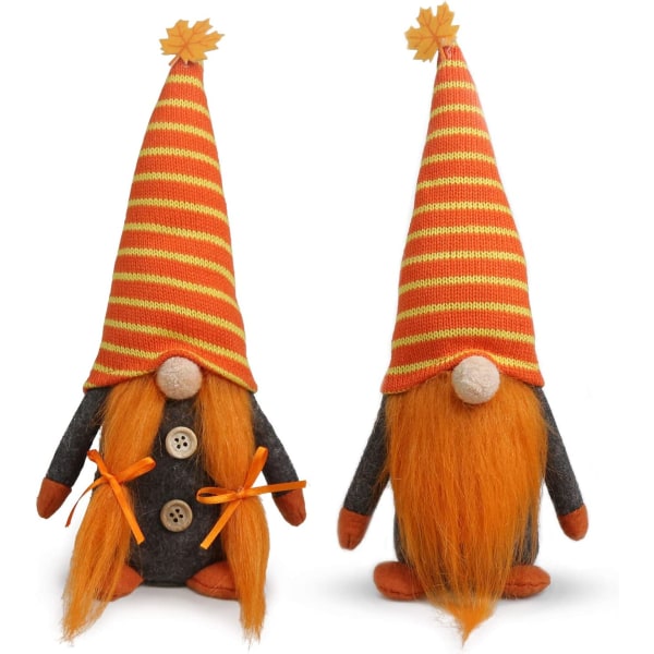 Mr och Mrs Fall Gnome Plysch Thanksgiving Dekorationer - 2 st