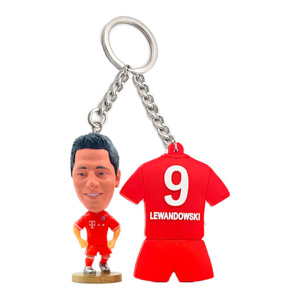 Football Player Doll Model Keychain, Wristlet Keychain，Jersey pendant, Figurine Accessories,LEWANDOWSKI,9