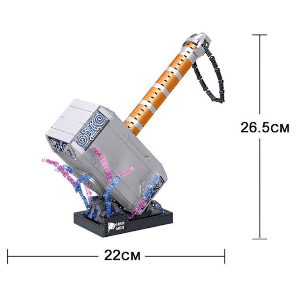 Marvel Thor Hammer model byggeklodser - Sjovt at bygge og lege - 975 dele