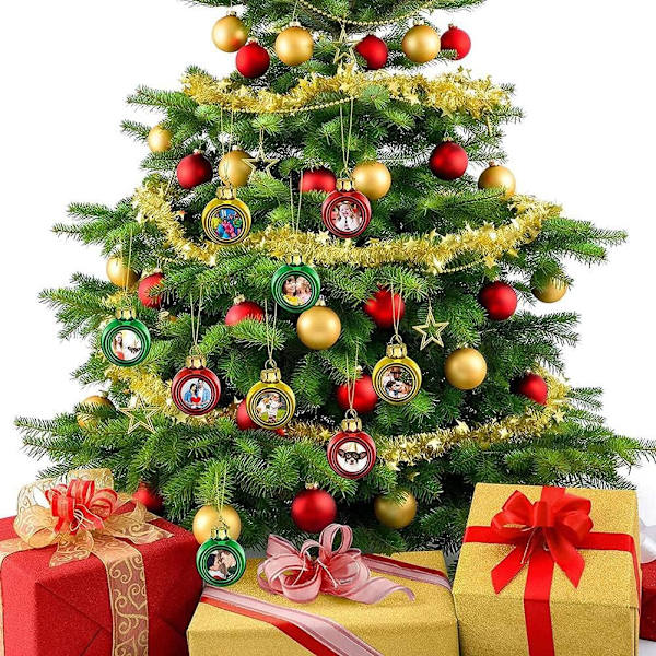 9 st sublimering julboll, obruten julgran ornament