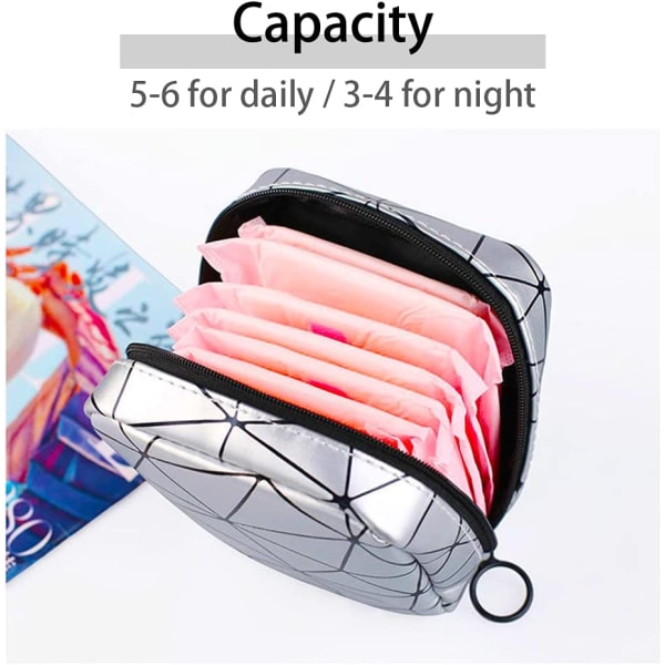 3 stk Hygiejnebind Opbevaringspose Menstruationskop-pose med lynlås