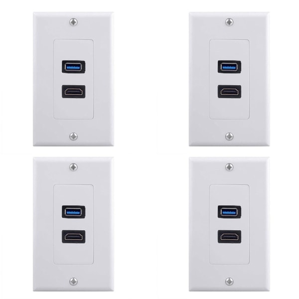 4x2port Hdmi+usb 3.0Female Wall Face Plate Outlet Socket