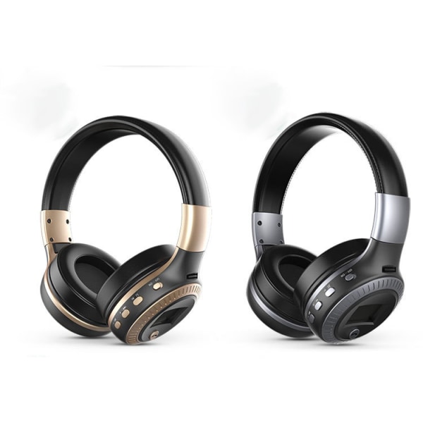 B19 hopfällbart hovedbånd, trådløst Bluetooth-headset Black Gold