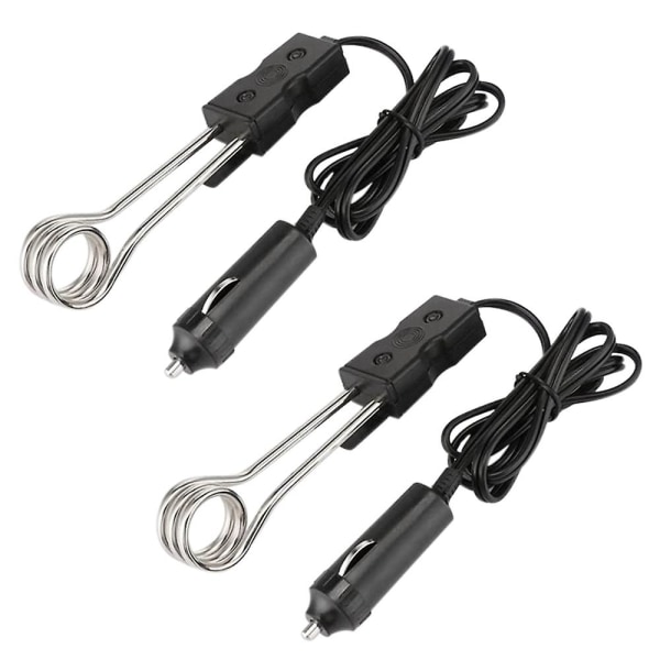2 stk Auto Immersion Heater Travel Mobile Varmeapparater Camping Outdoor